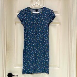 Art Class Blue Floral Dress XL 14/16